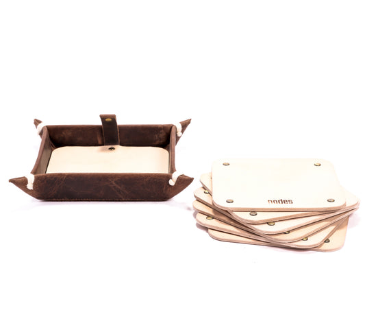 Pebble - Leather Coaster Set