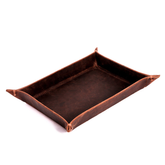 Plateau Dark - Leather Valet Tray - Large