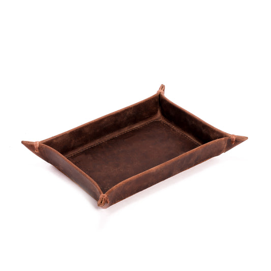 Plateau Dark - Leather Valet Tray - Medium