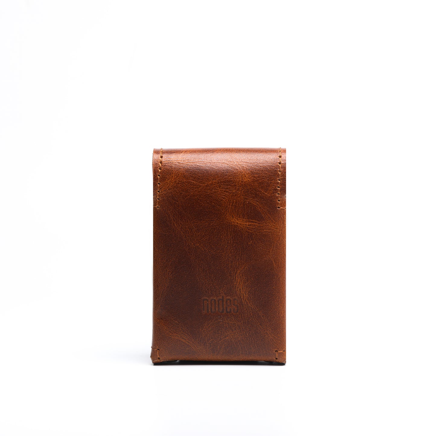 sobo classic - Leather Cigarette Case With Lighter Pocket Caramel Brown
