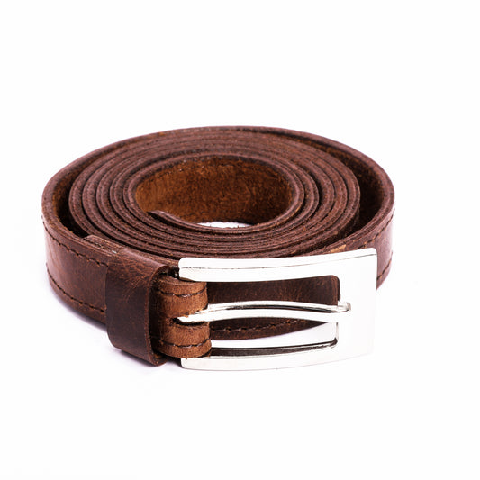 Svelte - Leather Women's Belt - Nickel